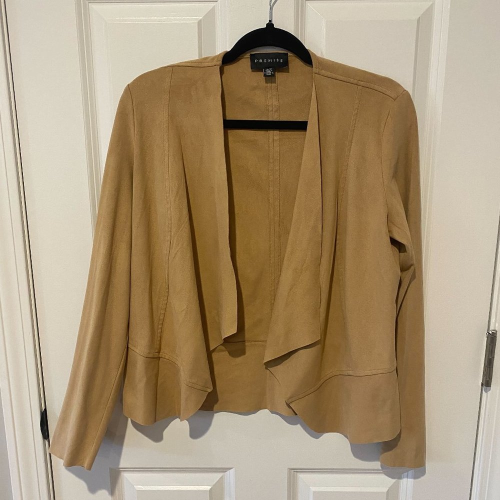 Premise Tan Faux Leather Cardigan - Size‎ Small